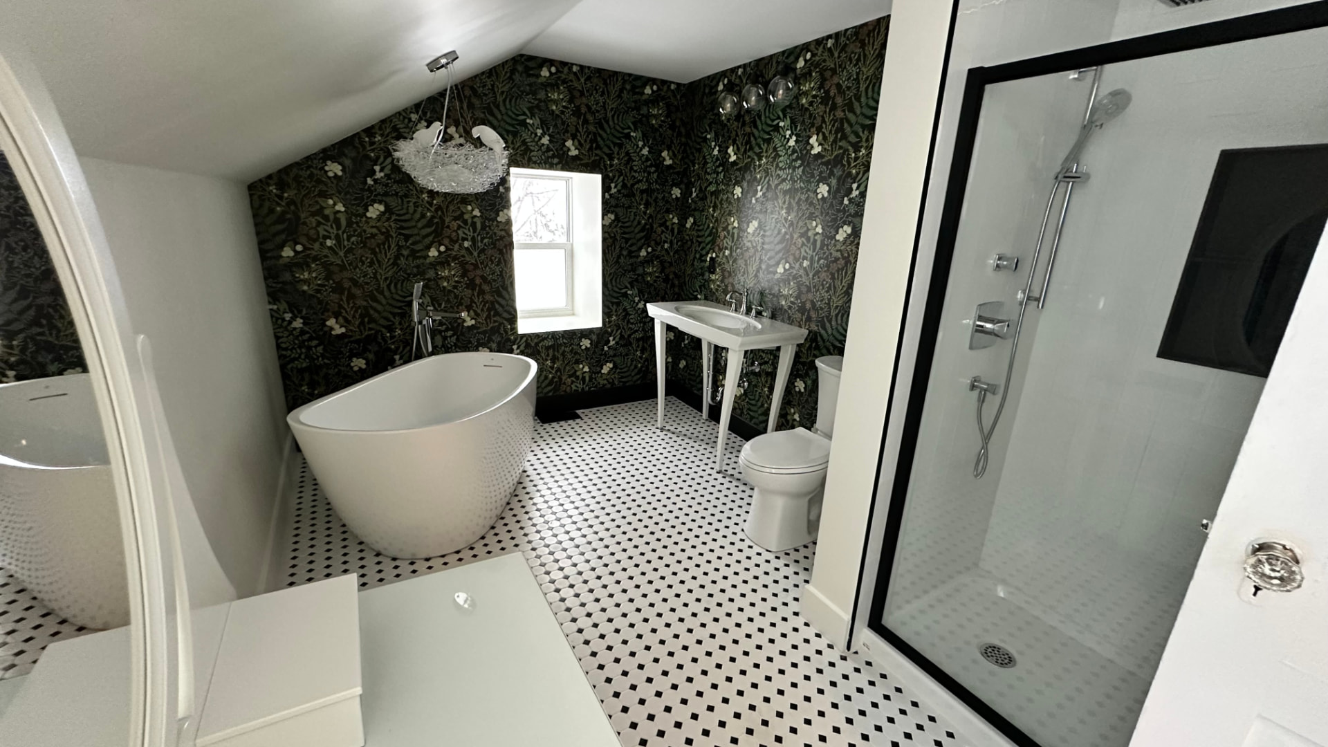 R&H master bathroom renovation with a freestanding tub and custom glass shower
